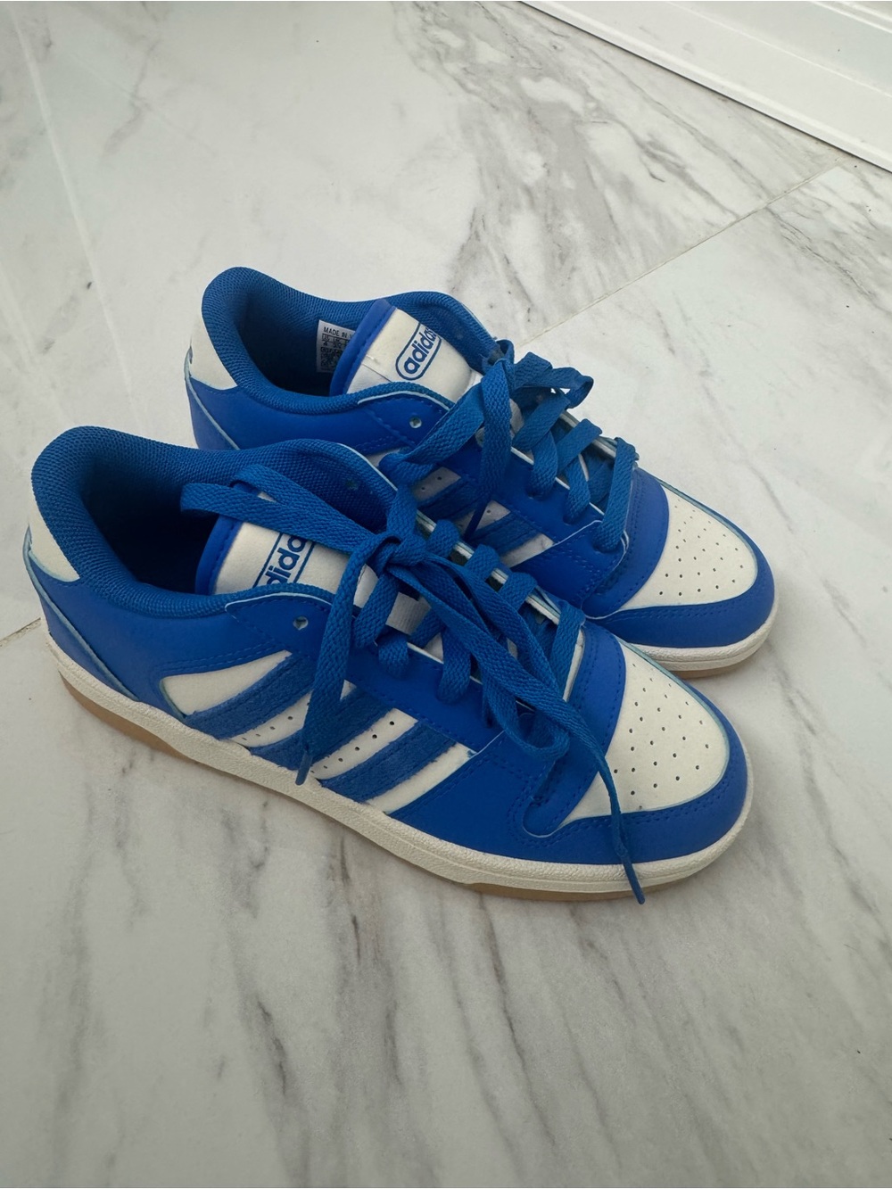 adidas Kids Royal Blue and White Low-Top Sneakers